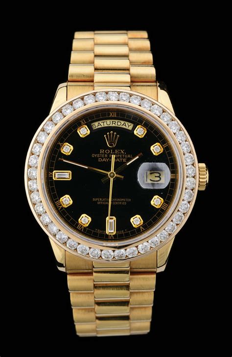 rolex day date black diamond|rolex day date diamond bezel.